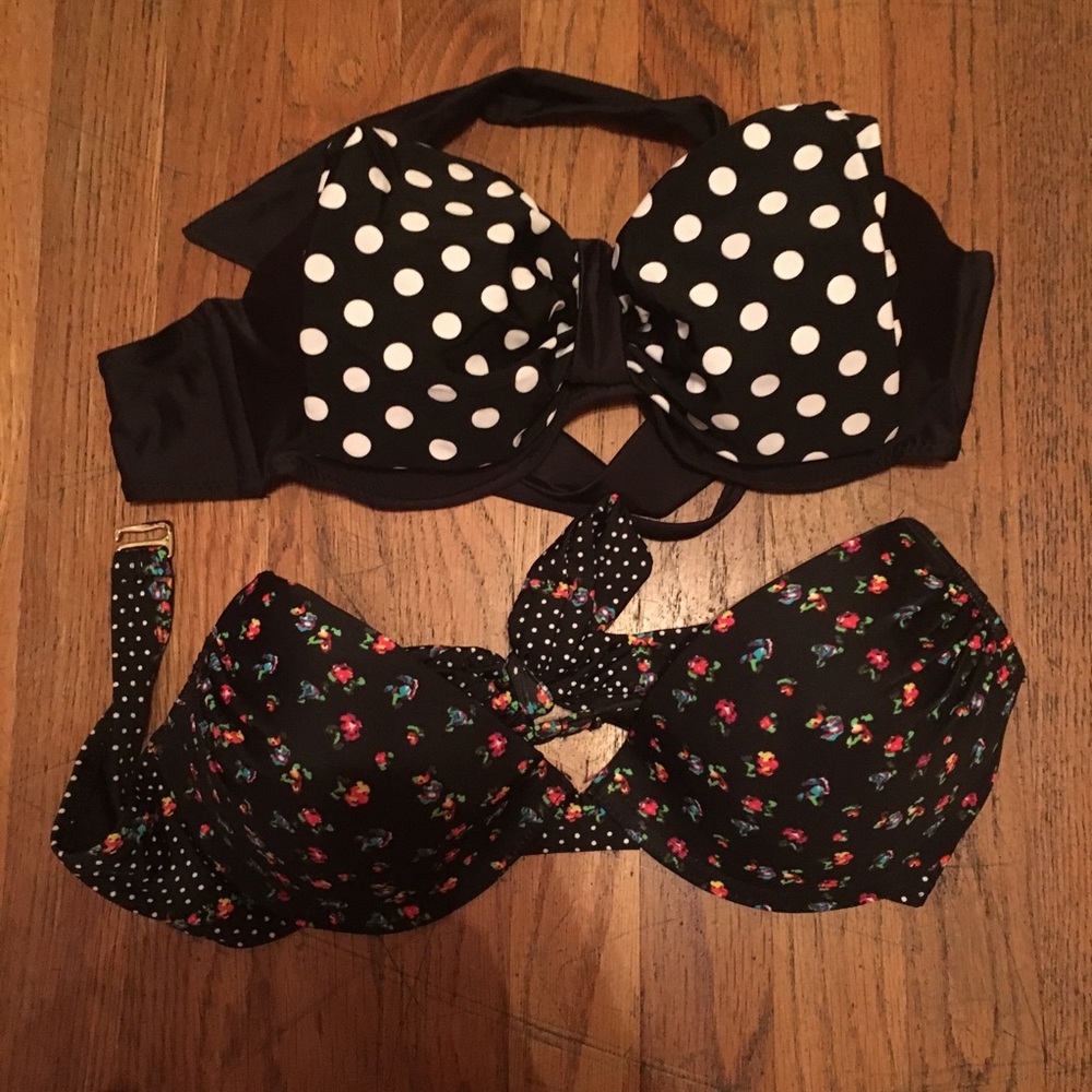 2 push up swim suit tops - XL